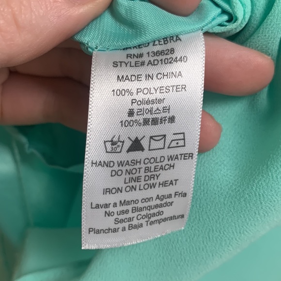 Naked Zebra Teal Spaghetti Strap Dress - Picture 6 of 6